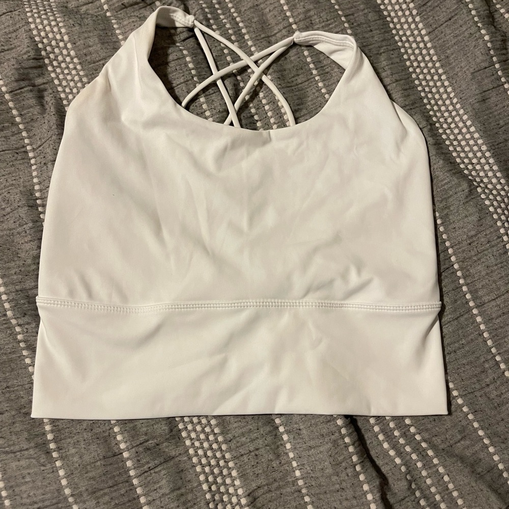 Amazon brand white sports bra